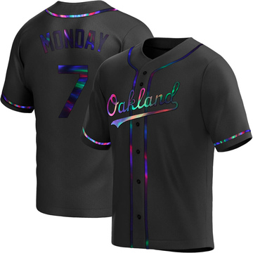 Rick Monday Men's Replica Oakland Athletics Black Holographic Alternate Jersey