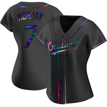 Rick Monday Women's Replica Oakland Athletics Black Holographic Alternate Jersey