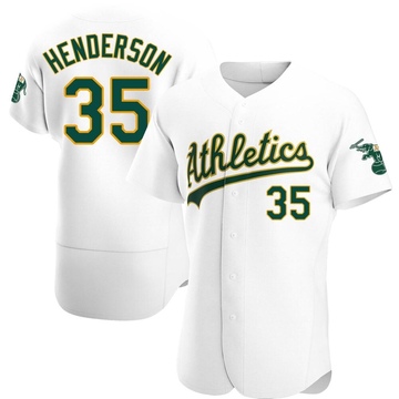 Rickey Henderson Men's Authentic Oakland Athletics White Home Jersey