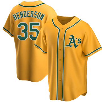 Rickey Henderson Men's Replica Oakland Athletics Gold Alternate Jersey