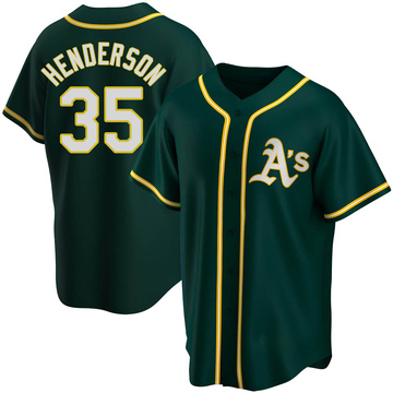 Rickey Henderson Men's Replica Oakland Athletics Green Alternate Jersey