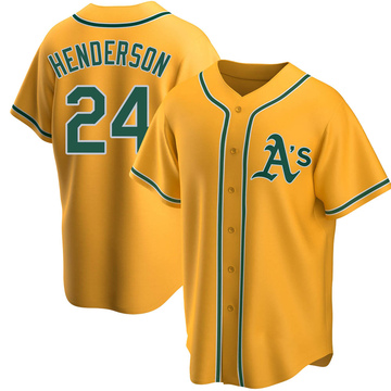 Rickey Henderson Youth Replica Oakland Athletics Gold Alternate Jersey