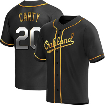 Rico Carty Men's Replica Oakland Athletics Black Golden Alternate Jersey