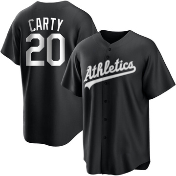 Rico Carty Men's Replica Oakland Athletics Black/White Jersey