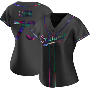 Ryan Noda Women's Replica Oakland Athletics Black Holographic Alternate Jersey