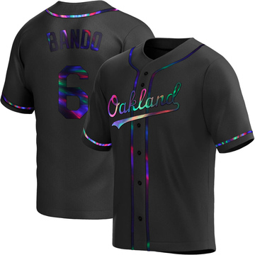 Sal Bando Men's Replica Oakland Athletics Black Holographic Alternate Jersey