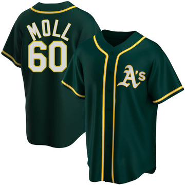 Sam Moll Men's Replica Oakland Athletics Green Alternate Jersey