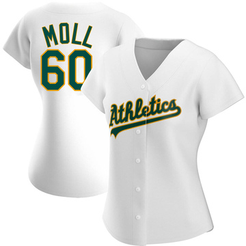 Sam Moll Women's Authentic Oakland Athletics White Home Jersey