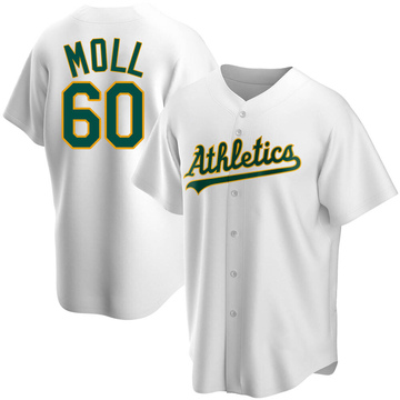 Sam Moll Youth Replica Oakland Athletics White Home Jersey