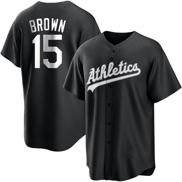 Seth Brown Men's Replica Oakland Athletics Black/White Jersey