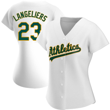 Shea Langeliers Women's Authentic Oakland Athletics White Home Jersey