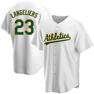 Shea Langeliers Youth Replica Oakland Athletics White Home Jersey
