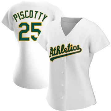 Stephen Piscotty Women's Authentic Oakland Athletics White Home Jersey