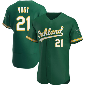 Stephen Vogt Men's Authentic Oakland Athletics Green Kelly Alternate Jersey