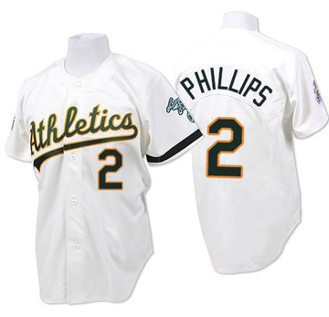 Tony Phillips Men's Authentic Oakland Athletics White Throwback Jersey