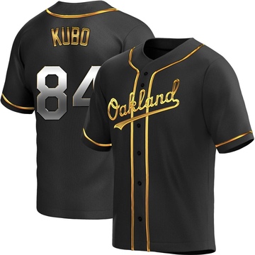 Trayson Kubo Men's Replica Oakland Athletics Black Golden Alternate Jersey
