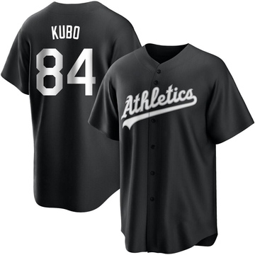 Trayson Kubo Men's Replica Oakland Athletics Black/White Jersey