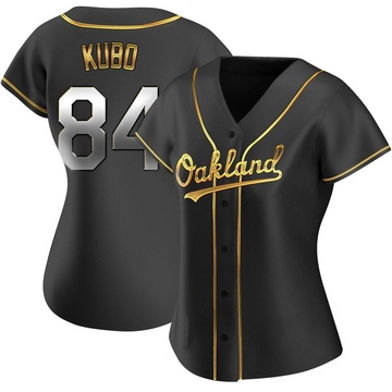 Trayson Kubo Women's Replica Oakland Athletics Black Golden Alternate Jersey