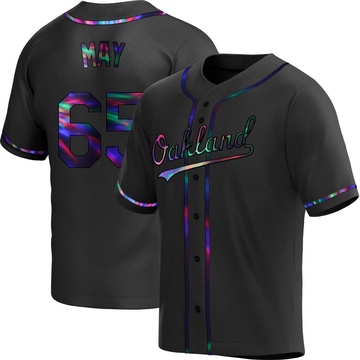 Trevor May Men's Replica Oakland Athletics Black Holographic Alternate Jersey