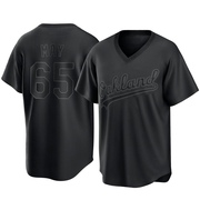 Trevor May Men's Replica Oakland Athletics Black Pitch Fashion Jersey