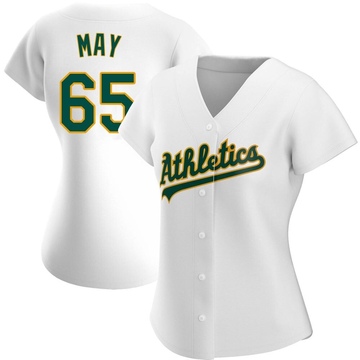 Trevor May Women's Authentic Oakland Athletics White Home Jersey