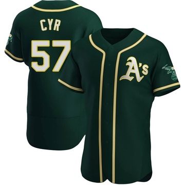 Tyler Cyr Men's Authentic Oakland Athletics Green Alternate Jersey