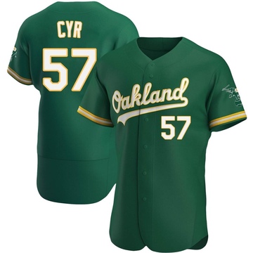 Tyler Cyr Men's Authentic Oakland Athletics Green Kelly Alternate Jersey