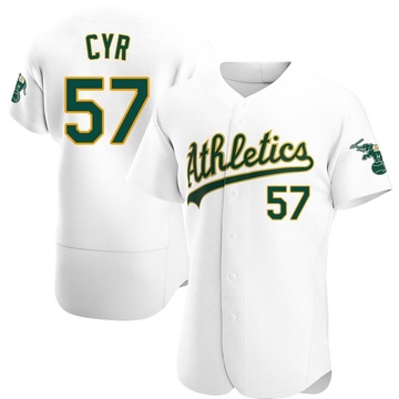 Tyler Cyr Men's Authentic Oakland Athletics White Home Jersey