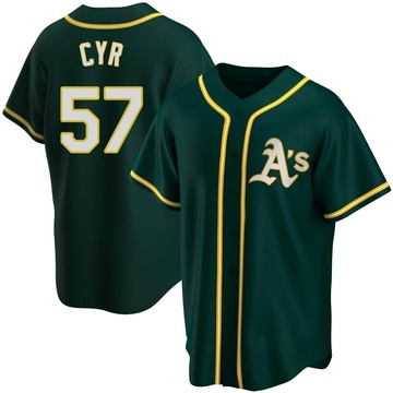 Tyler Cyr Men's Replica Oakland Athletics Green Alternate Jersey