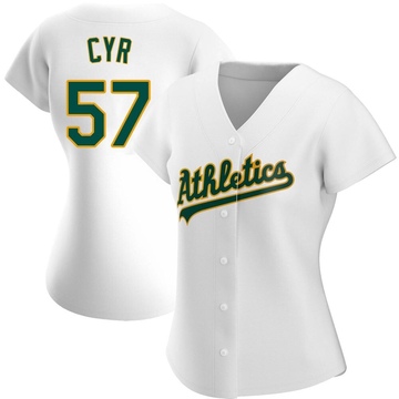 Tyler Cyr Women's Authentic Oakland Athletics White Home Jersey