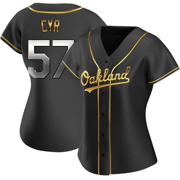 Tyler Cyr Women's Replica Oakland Athletics Black Golden Alternate Jersey