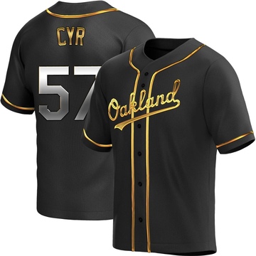 Tyler Cyr Youth Replica Oakland Athletics Black Golden Alternate Jersey