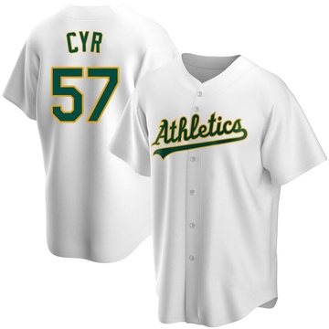 Tyler Cyr Youth Replica Oakland Athletics White Home Jersey
