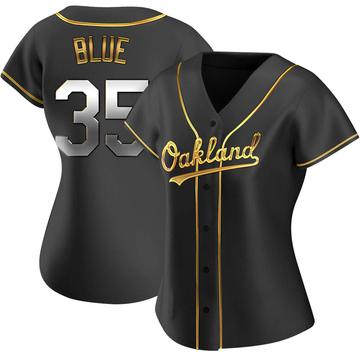 Vida Blue Women's Replica Oakland Athletics Black Golden Alternate Jersey