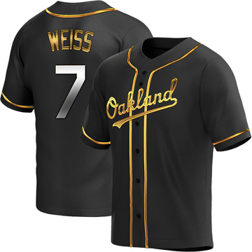 Walt Weiss Men's Replica Oakland Athletics Black Golden Alternate Jersey