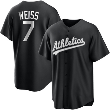 Walt Weiss Men's Replica Oakland Athletics Black/White Jersey