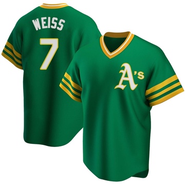 Walt Weiss Men's Replica Oakland Athletics Green R Kelly Road Cooperstown Collection Jersey