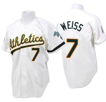 Walt Weiss Men's Replica Oakland Athletics White Throwback Jersey