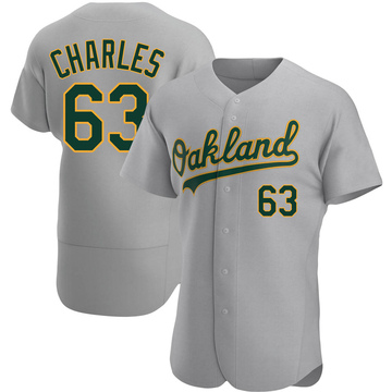Wandisson Charles Men's Authentic Oakland Athletics Gray Road Jersey