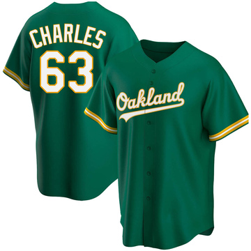 Wandisson Charles Men's Replica Oakland Athletics Green Kelly Alternate Jersey