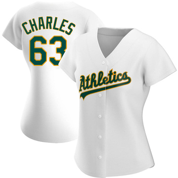 Wandisson Charles Women's Authentic Oakland Athletics White Home Jersey