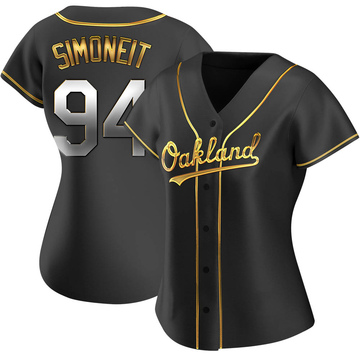 William Simoneit Women's Replica Oakland Athletics Black Golden Alternate Jersey