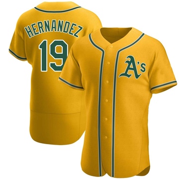 Yonny Hernandez Men's Authentic Oakland Athletics Gold Alternate Jersey