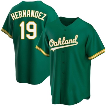 Yonny Hernandez Men's Replica Oakland Athletics Green Kelly Alternate Jersey